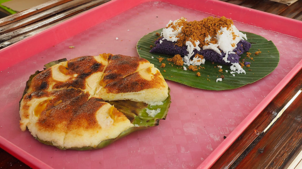 Filipino Christmas puto bumbong and bibingka