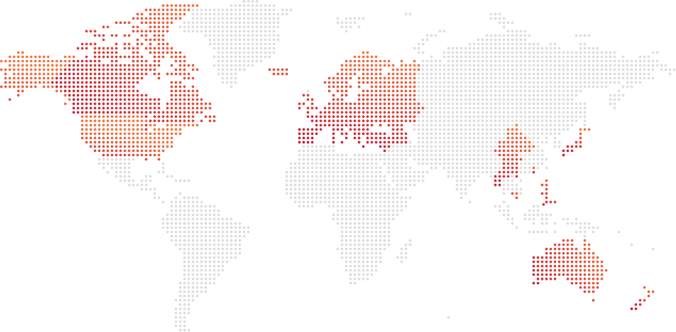 A pixelated map of the world.